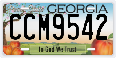 GA license plate CCM9542