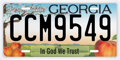 GA license plate CCM9549