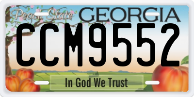 GA license plate CCM9552