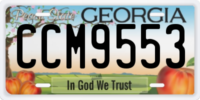 GA license plate CCM9553