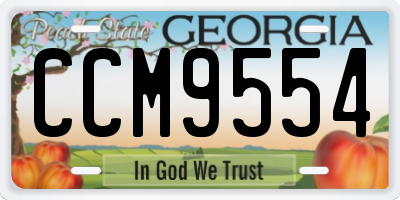 GA license plate CCM9554