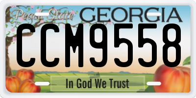 GA license plate CCM9558