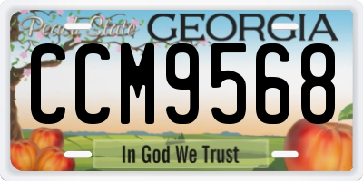 GA license plate CCM9568