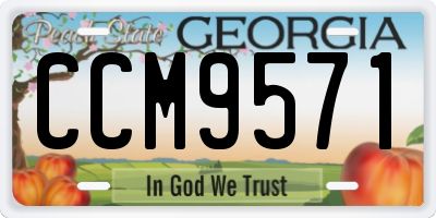GA license plate CCM9571