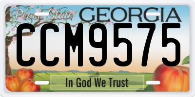 GA license plate CCM9575