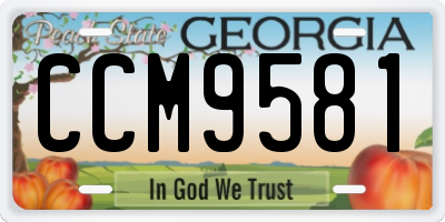 GA license plate CCM9581