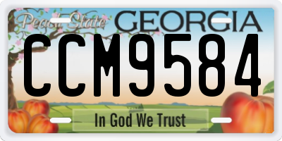 GA license plate CCM9584
