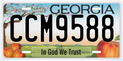 GA license plate CCM9588