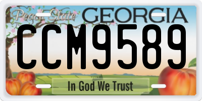 GA license plate CCM9589