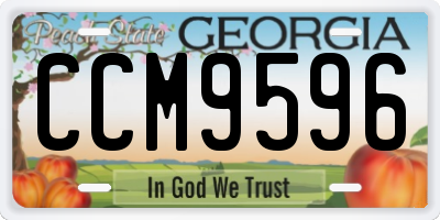 GA license plate CCM9596