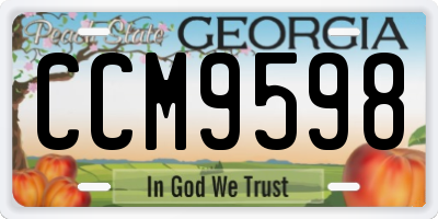 GA license plate CCM9598