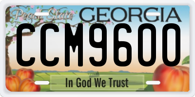 GA license plate CCM9600