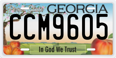 GA license plate CCM9605