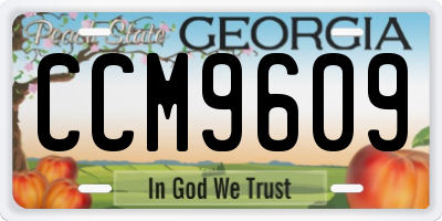 GA license plate CCM9609