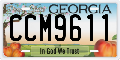 GA license plate CCM9611