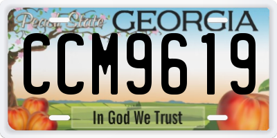 GA license plate CCM9619