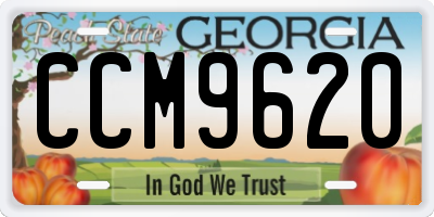 GA license plate CCM9620