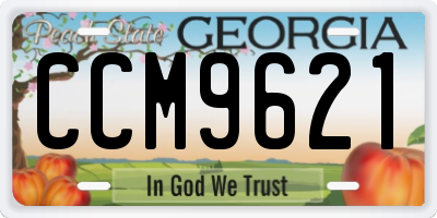 GA license plate CCM9621