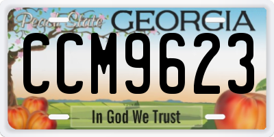 GA license plate CCM9623