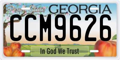 GA license plate CCM9626