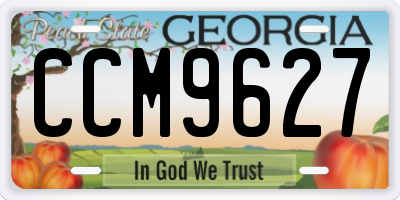 GA license plate CCM9627