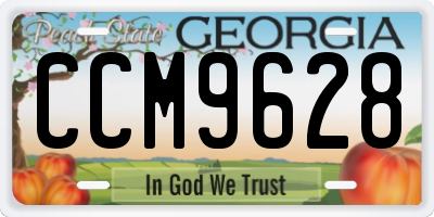 GA license plate CCM9628