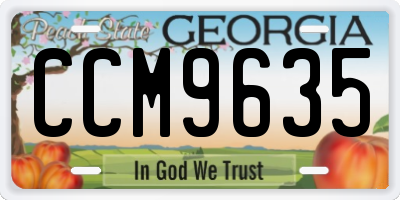 GA license plate CCM9635