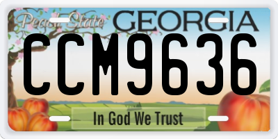 GA license plate CCM9636