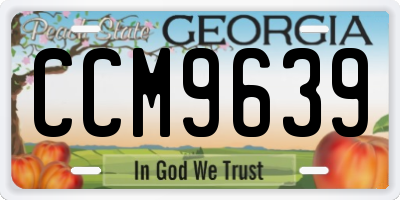 GA license plate CCM9639