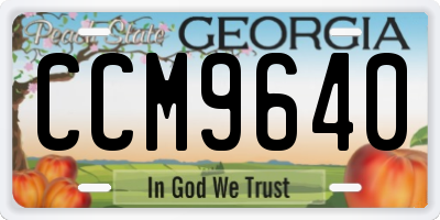 GA license plate CCM9640
