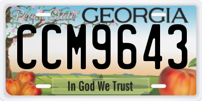 GA license plate CCM9643
