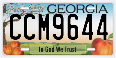 GA license plate CCM9644