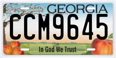 GA license plate CCM9645