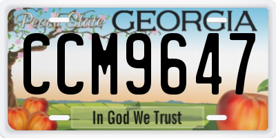 GA license plate CCM9647