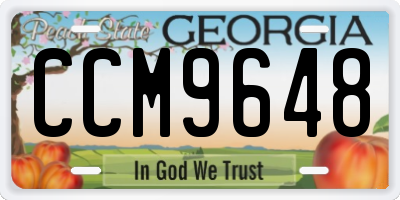 GA license plate CCM9648