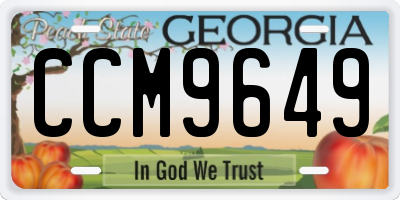 GA license plate CCM9649