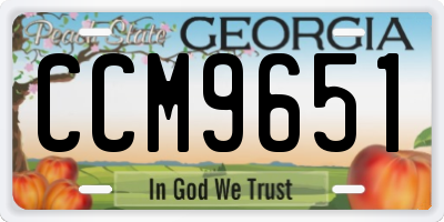 GA license plate CCM9651