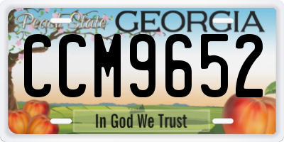 GA license plate CCM9652