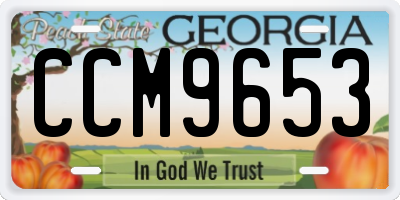 GA license plate CCM9653