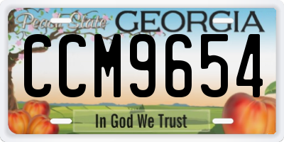 GA license plate CCM9654