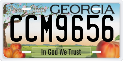 GA license plate CCM9656