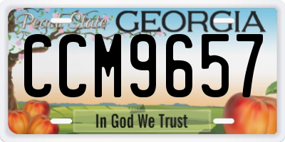 GA license plate CCM9657
