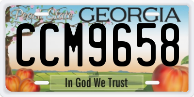 GA license plate CCM9658