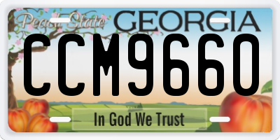 GA license plate CCM9660