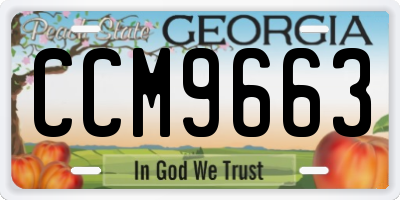 GA license plate CCM9663