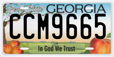 GA license plate CCM9665