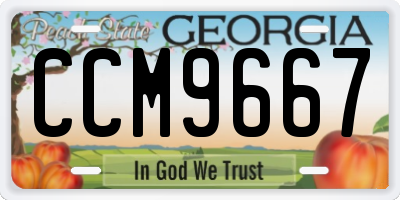 GA license plate CCM9667