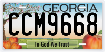 GA license plate CCM9668