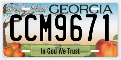 GA license plate CCM9671