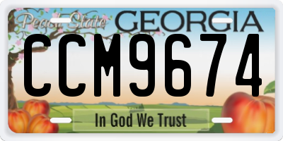 GA license plate CCM9674